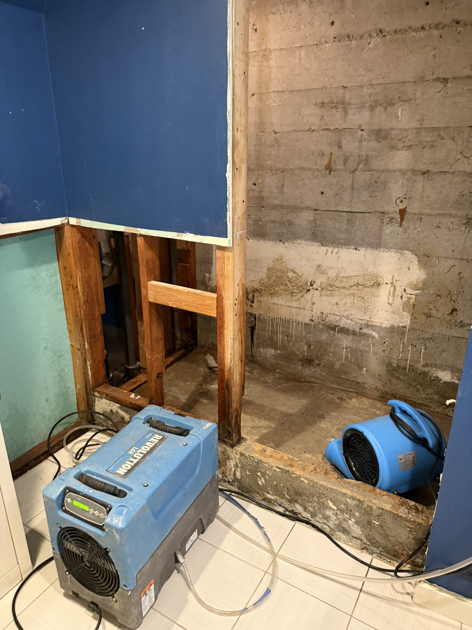 NW Water & Mold restoration specialists at work on an active job site
